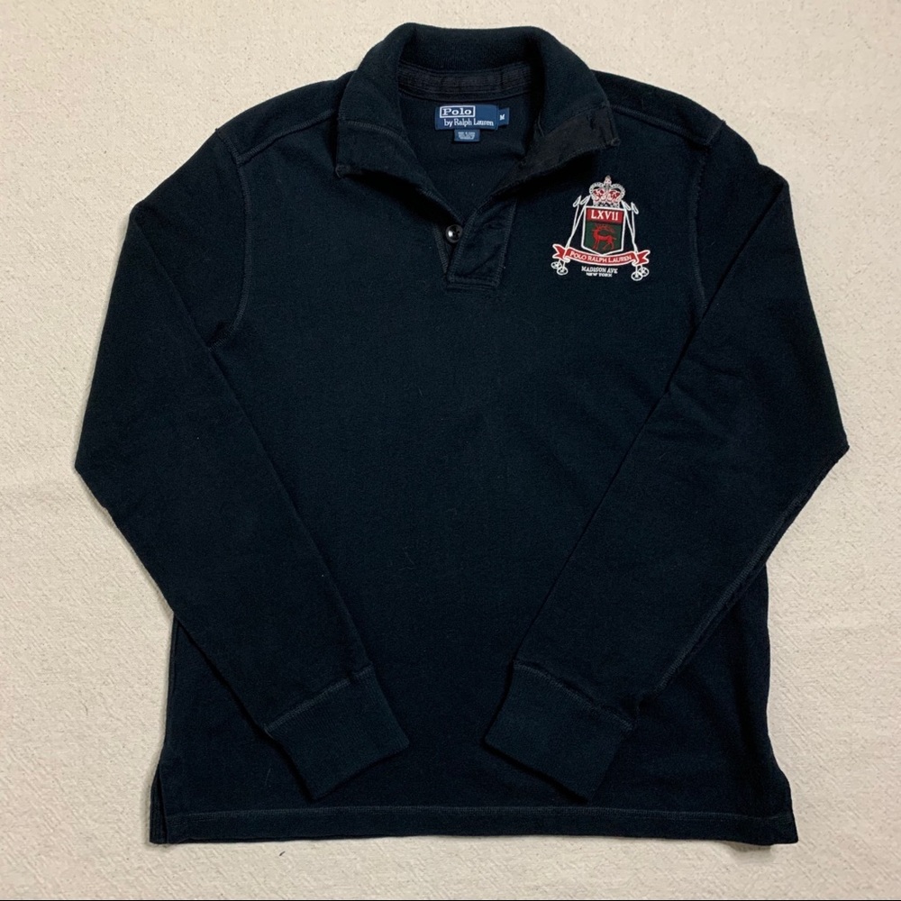 VTG 90s Ralph Lauren Polo Black Sweatshirt Logo M